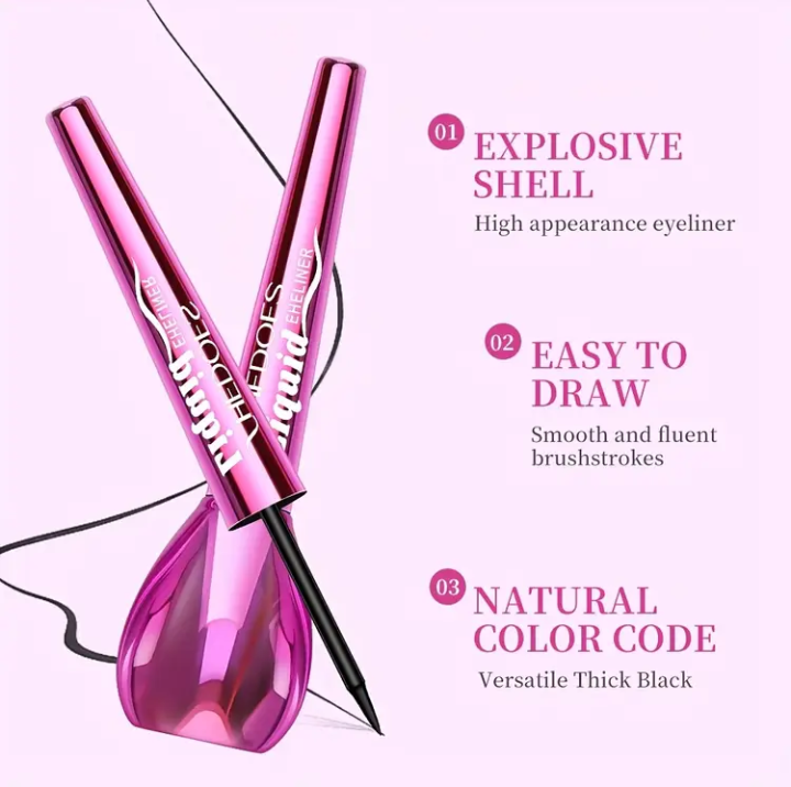 1pcs-Dark Black Eyeliner Liquid Pen, Quick-drying, Ultra-fine, Waterproof and Sweat-proof, Long-lasting