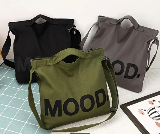 Gray Durable Canvas Crossbody Bag