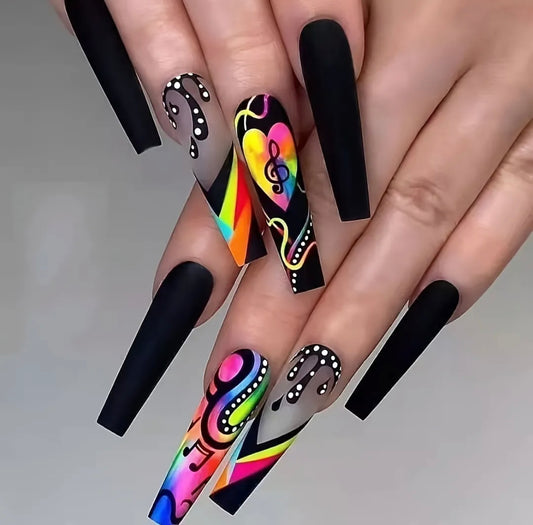 Long Coffin Press On Nails