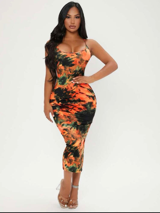Tie Dye Cami Bodycon Dress