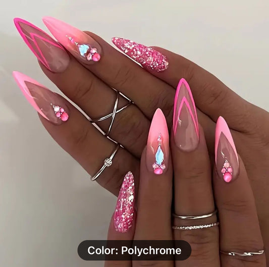 Glossy Medium Stiletto Press On