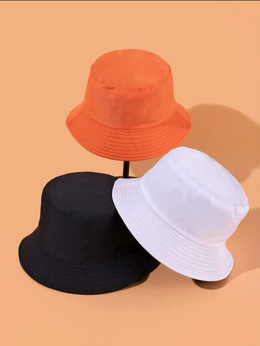 Orange Solid Bucket Hat