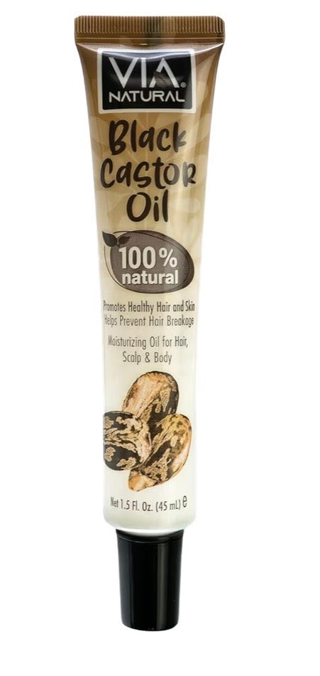 Via Natural Black Castor Oil, 100% Natural Moisturizing Hair and Skin Oil