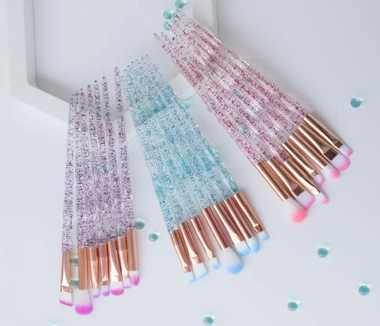 Crystal Handle Make Up Brush Set