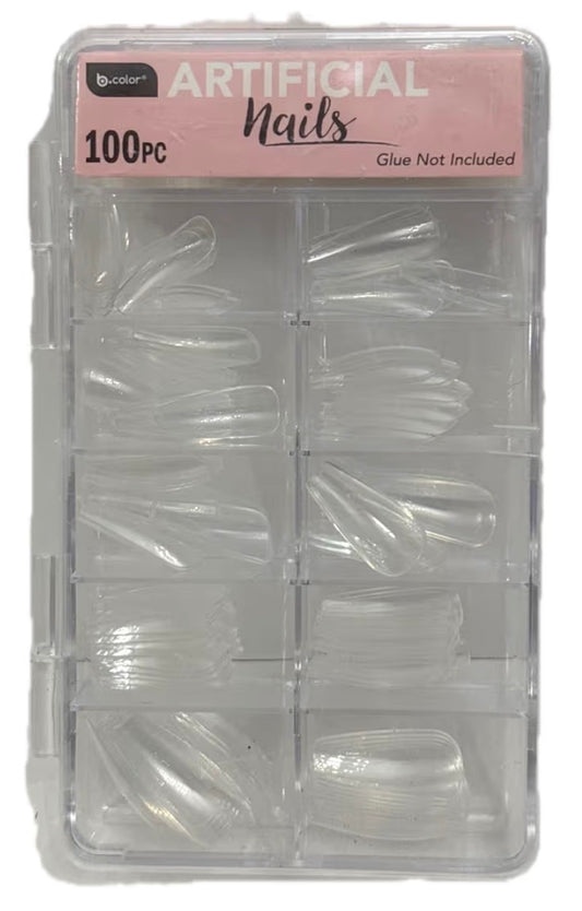 Clear Artificial Nails Set, Glue Not Included (100 pcs)