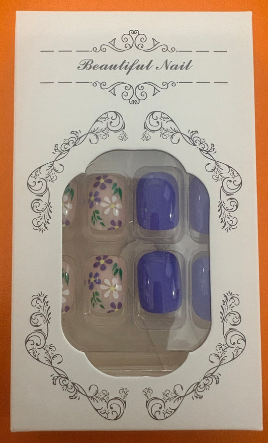 Dark Purple Short Almond Press on Nails