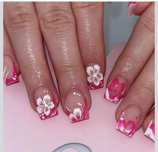 Extra Short Press on Nails-Square French Nails