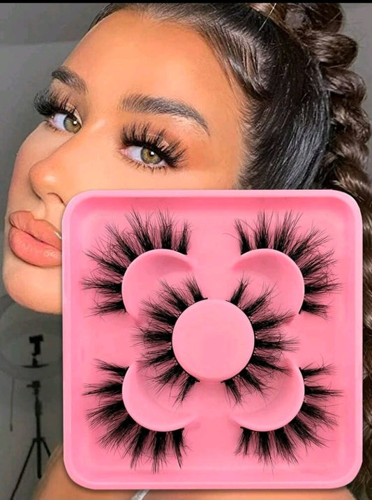 3 pair full false lashes 18mm Cat Eye