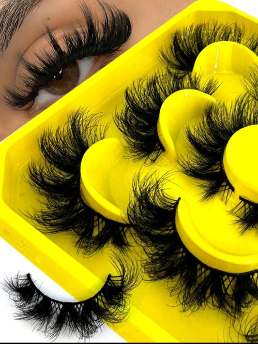 5 pairs soft fluffy 3D Natural Look