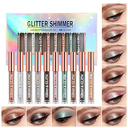 10 Colors Liquid Glitter Eyeshadow Set