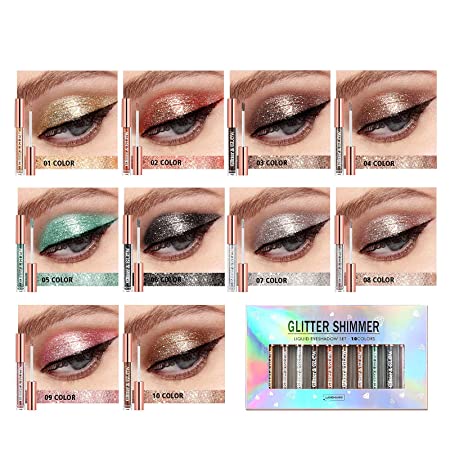 10 Colors Liquid Glitter Eyeshadow Set