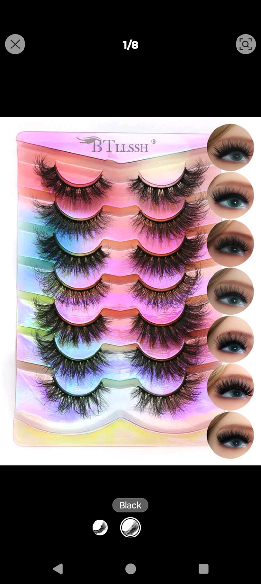 7 pairs/ set full, thick curly Eyelashes