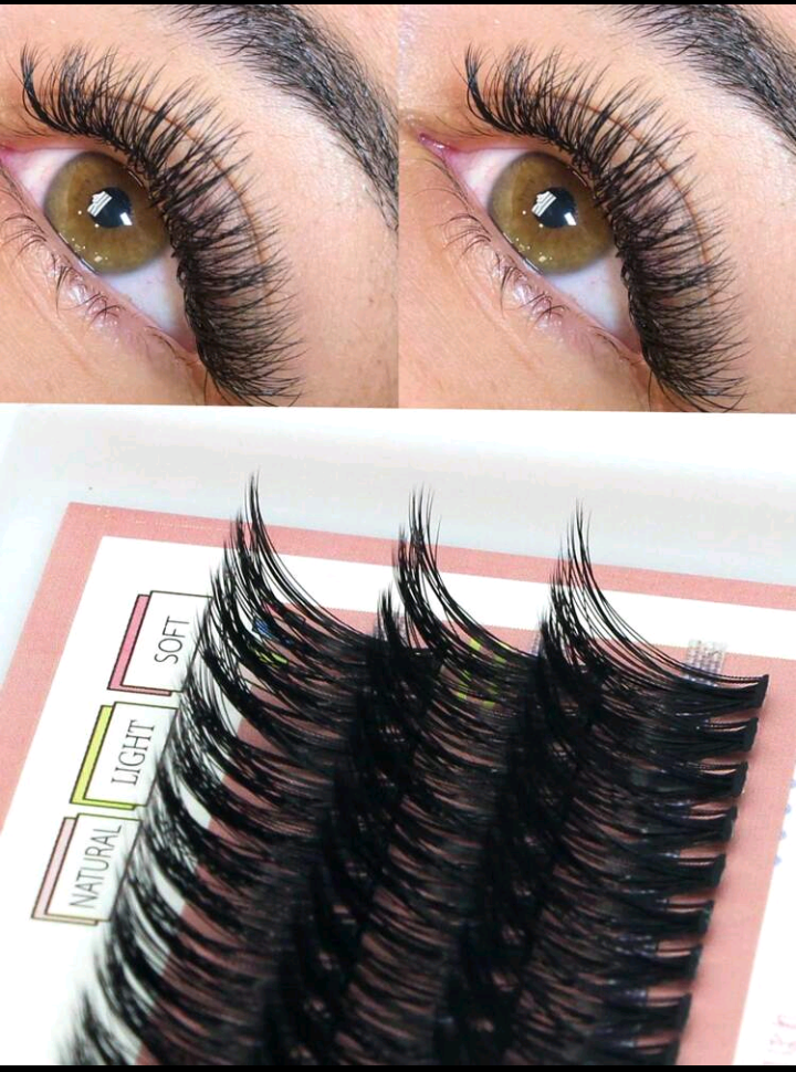 60 Pcs Cluster Lashes Faux Mink Eyelashes 40D 0.07C Curling Volume Lash 12-14-16mm Natural Look 3D Fake Eyelashes Individual DIY Eyelashes Extension