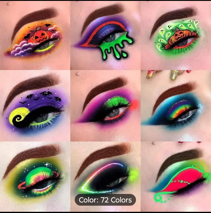 [72 Color] 72 Color Eyeshadow Palette | All In One | Shimmer Matte Nude Natural | Carnival/Mardi Gras/Masquerade