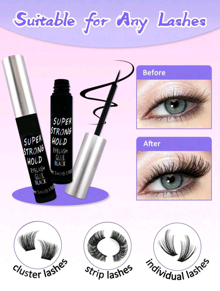 Black eyelash glue