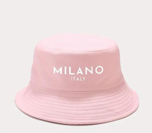 [Breathable Sun Hat] 1pc "MILANO ITALY" Printed Bucket Hat | Breathable | Outdoor Sports Vacation Travel | Spring Summer | For Men & Women | Foldable Fisherman Cap