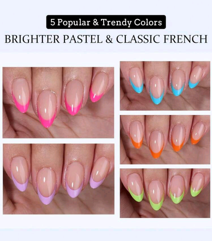 150pcs Medium Almond French Style false nails