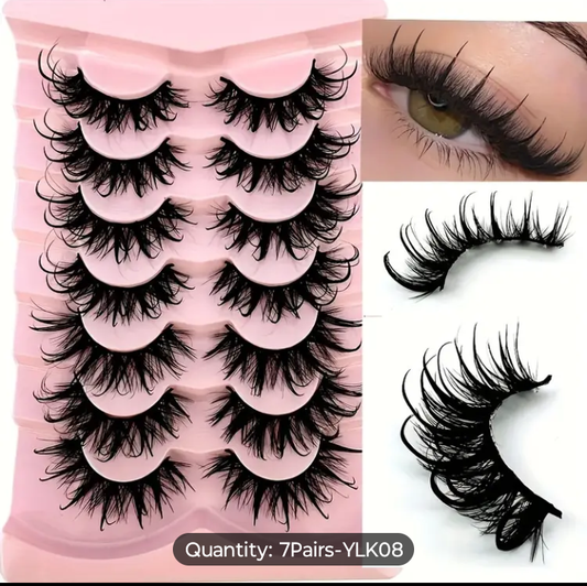 8D Fluffy Moisturizing Eyelashes - 7 pairs
