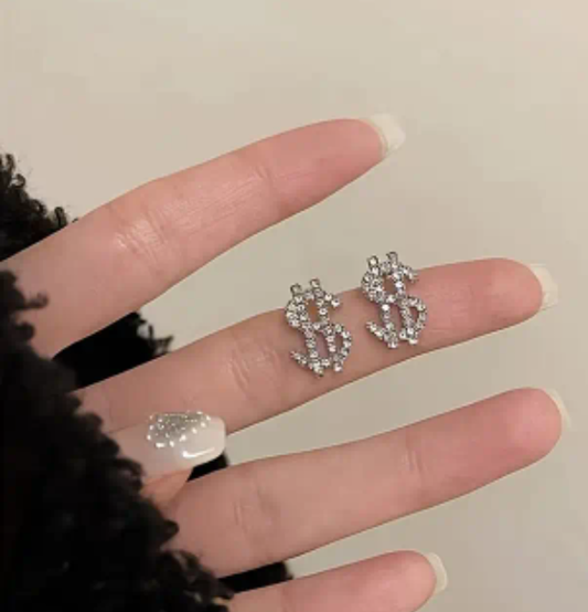Small dollar sign earrings