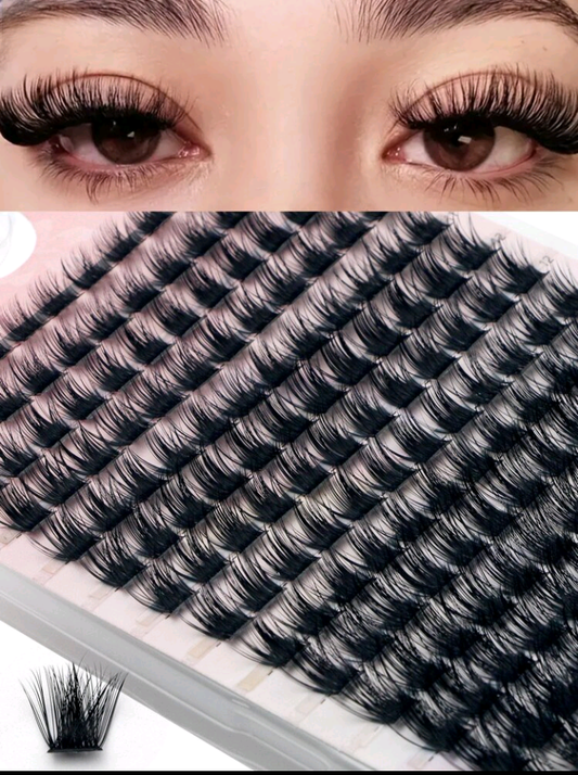 Lash Clusters Eyelash Extensions Clusters Natural Individual Lashes D Curl 168 PCS False Eyelash 9-16MM Clusters Volume Individual Lashes Cluster at Home Use