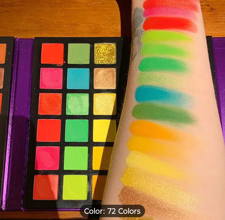 [72 Color] 72 Color Eyeshadow Palette | All In One | Shimmer Matte Nude Natural | Carnival/Mardi Gras/Masquerade