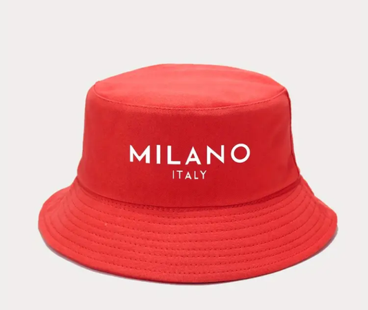[Breathable Sun Hat] 1pc "MILANO ITALY" Printed Bucket Hat | Breathable | Outdoor Sports Vacation Travel | Spring Summer | For Men & Women | Foldable Fisherman Cap