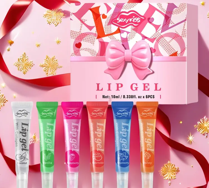 1pcs Collagen Lip Oil for Dry Lips, Long-Lasting Moisture & Shine, Hyaluronic Acid Infused