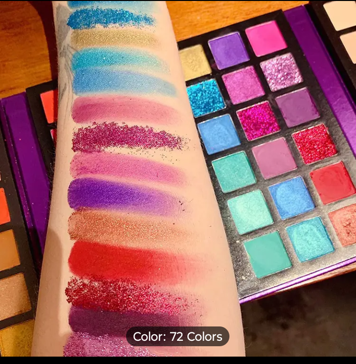 [72 Color] 72 Color Eyeshadow Palette | All In One | Shimmer Matte Nude Natural | Carnival/Mardi Gras/Masquerade