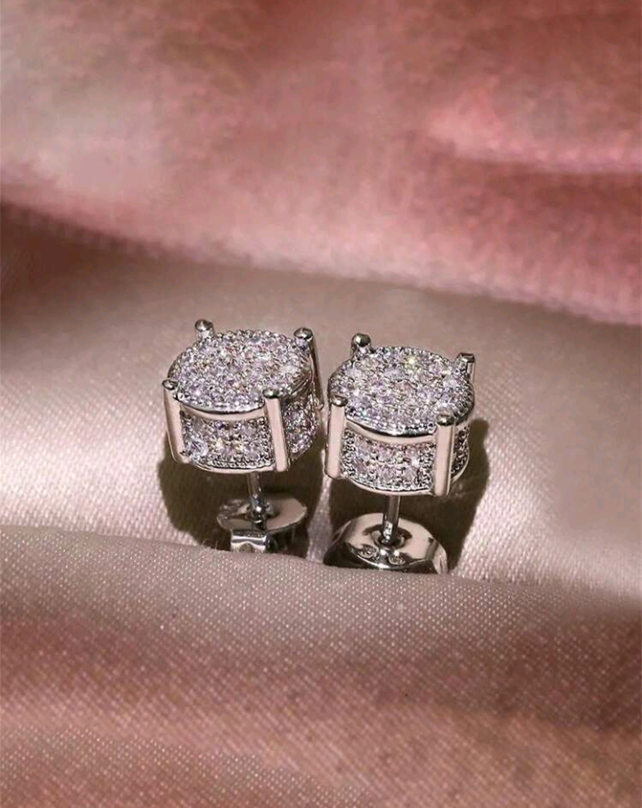 1 Pair Gorgeous Cubic Zirconia Stud Earrings For Women For Wedding Engagement Anniversary Party Jewelry Valentine's Day Gift
